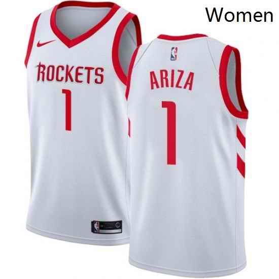 Womens Nike Houston Rockets 1 Trevor Ariza Swingman White Home NBA Jersey Association Edition